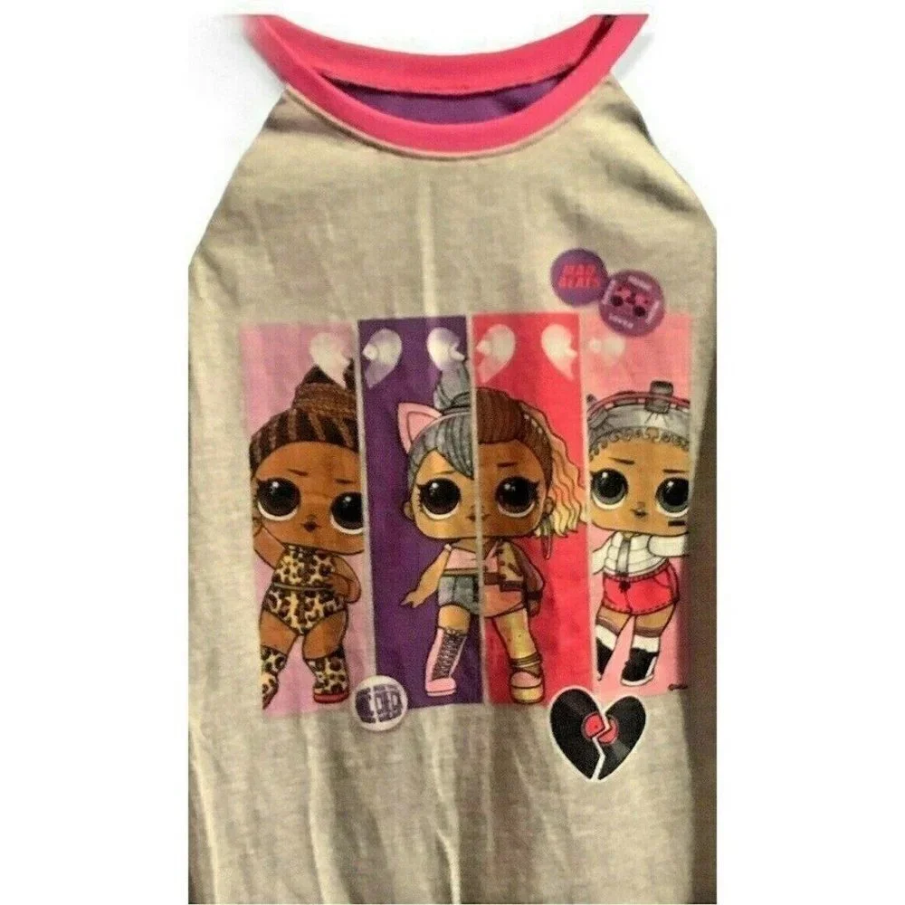 LOL Surprise Girls Pajama Top Size 10 Purple Pink